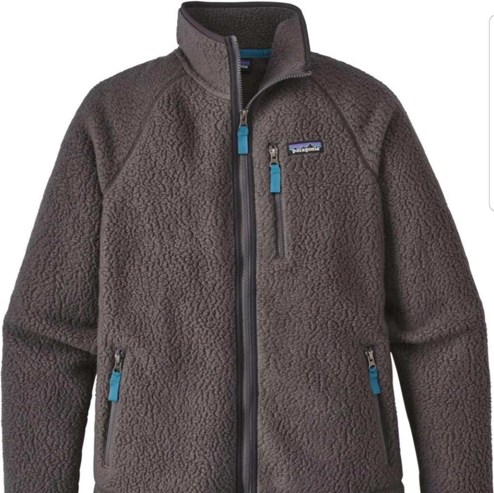 Patagonia men's gray retro pile fleece jacket sz M